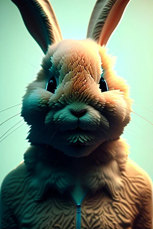 Portrait Sweet Rabbit ceramics mask, color background, photo studio, unreal engine 5, concept art, ray tracing, lumen lighting, ultra detail, volumetric lighting, 3d.