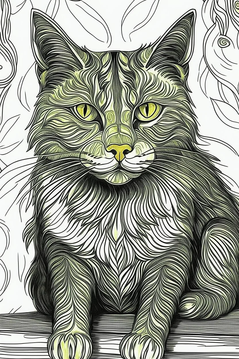 Portrait of a cat by Van Gogh