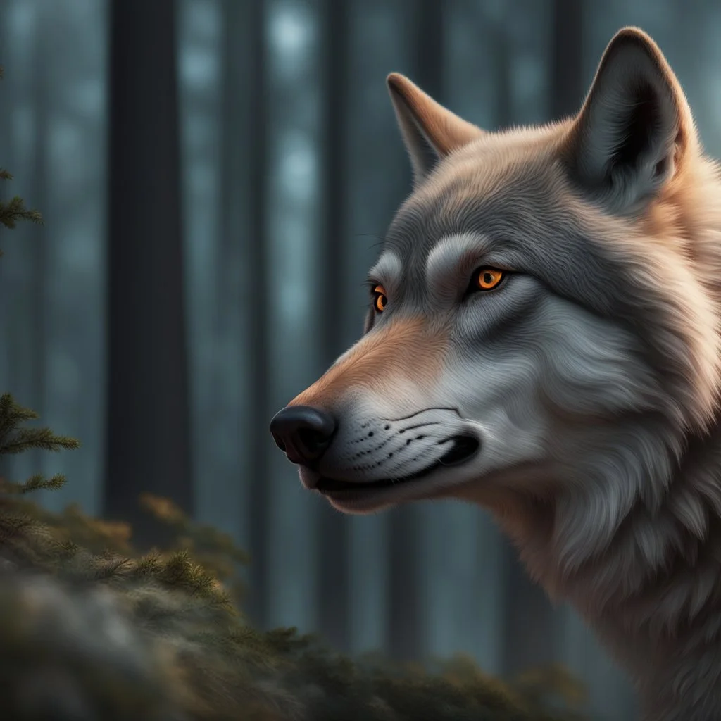 Wolf humanoide mutante arte digital 8k