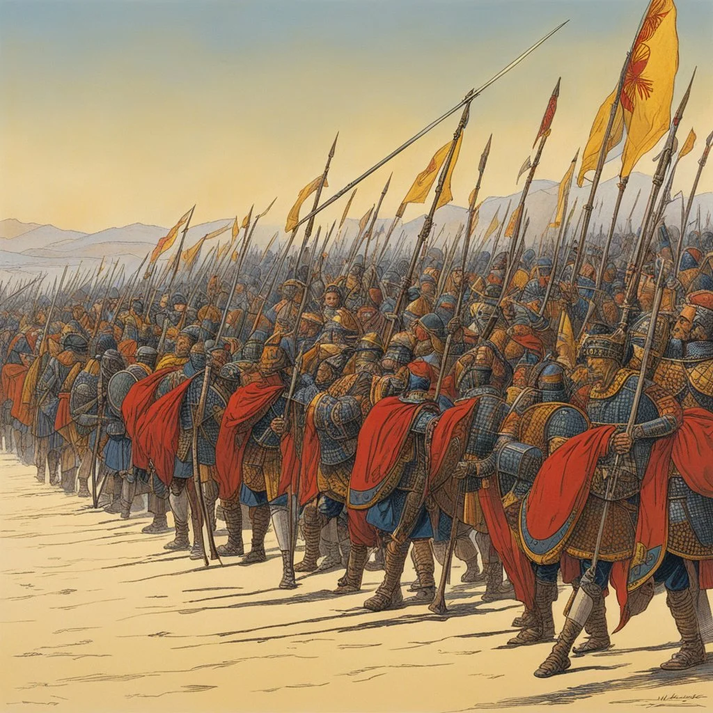 Macedonian phalanx by Moebius