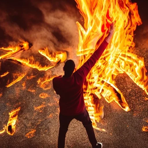 Man worshipping fire