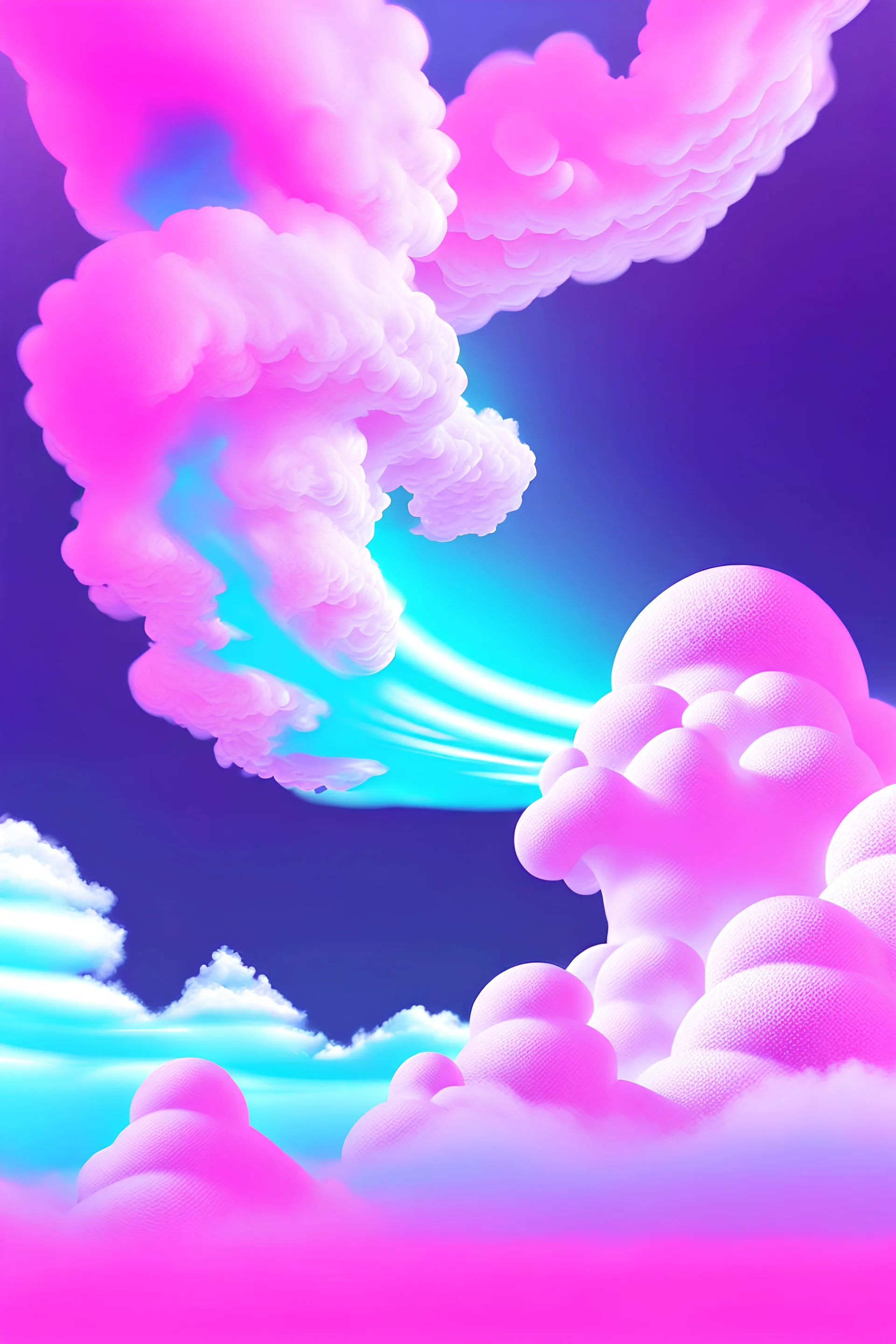 vaporwave swirling cloud vortex