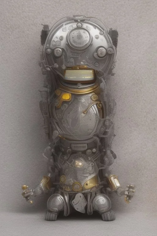 small cute steampunk mechanical monkey