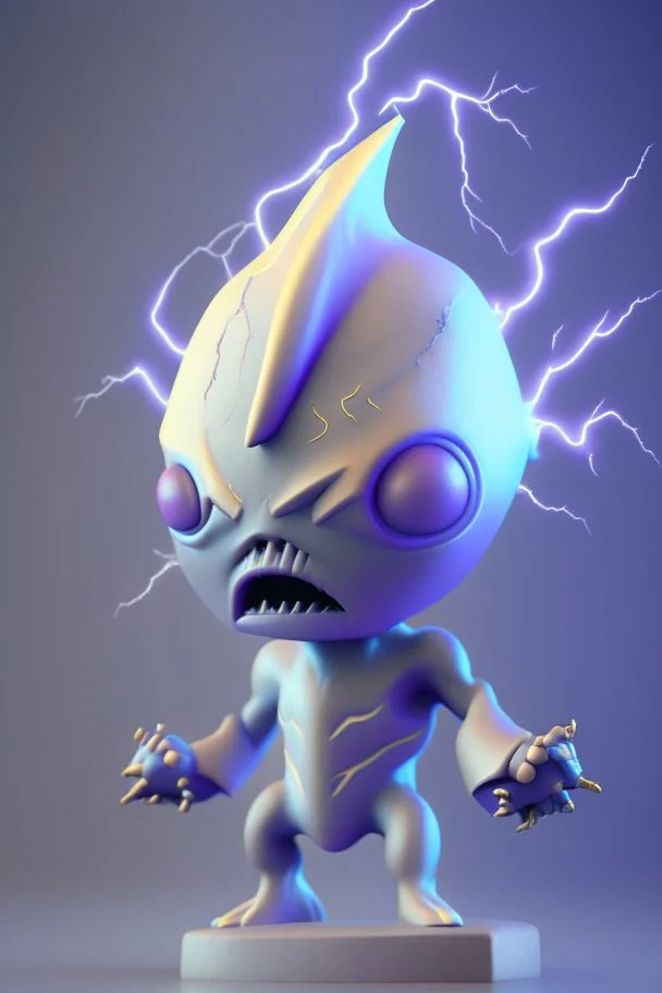 Lightning alien ,soft pastel, high definition, 3d icon clay render, blender 3d