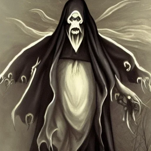 Cthulhu with white skin as a Russian Orthodox nosferatu vampire