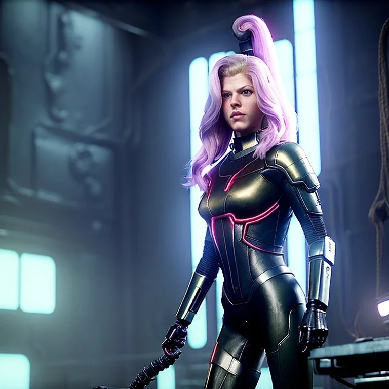 Actress, young Katheryn Winnick, android woman, clean skin, circuits, ghost in the shell, leather coat, cyber punk, neon, army, tubes, blood, portrait, studio photo, unreal engine 5, soft color, 16 bit, god lights, ray tracing, RTX, lumen lighting, ultra deatail, volumetric lighting, 3d, finely drawn, hd.