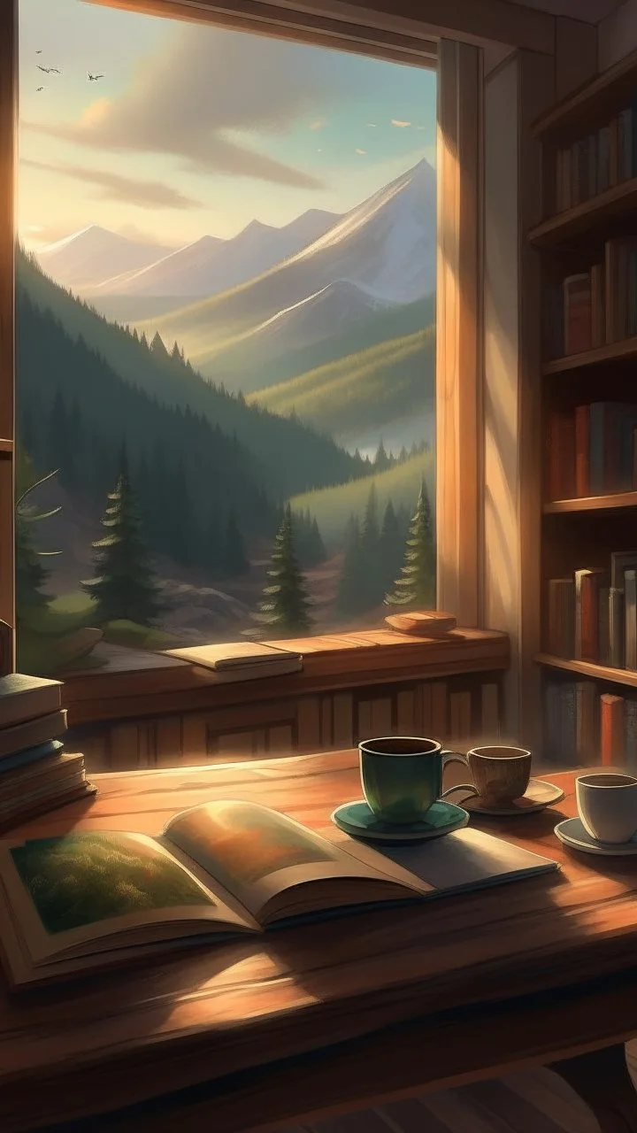 Design for lovers of books, coffee, and a stunning landscape