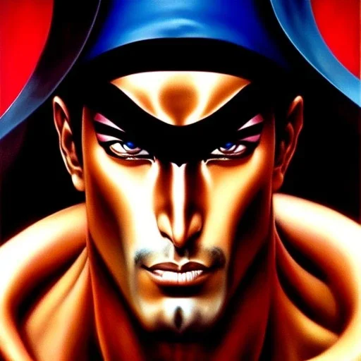 portrait of 'Yurimaru-Ninja Scroll',painting by Earl Norem, simon Bisley, evan lee, 86-86, oil on canvas, cinematic composition, extreme detail,fit full head inside picture,8k