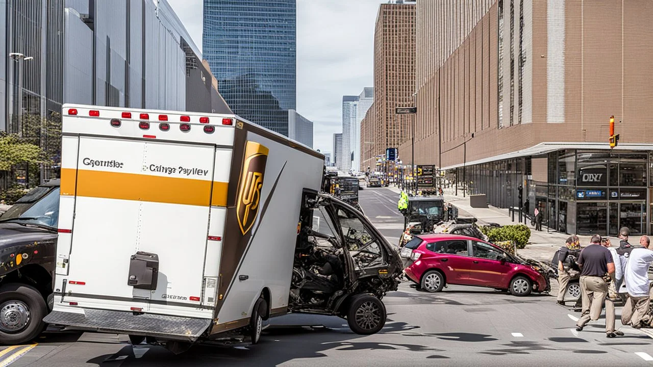 UPS gets in accident on busy city street