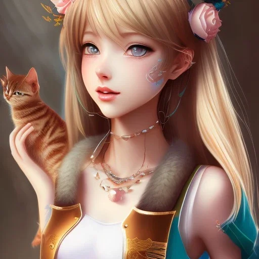 Cat girl, cute, beautiful