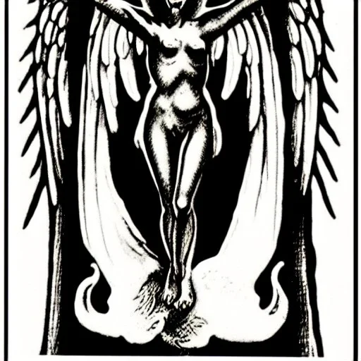 Angel code prophecy name words black and white Satan card