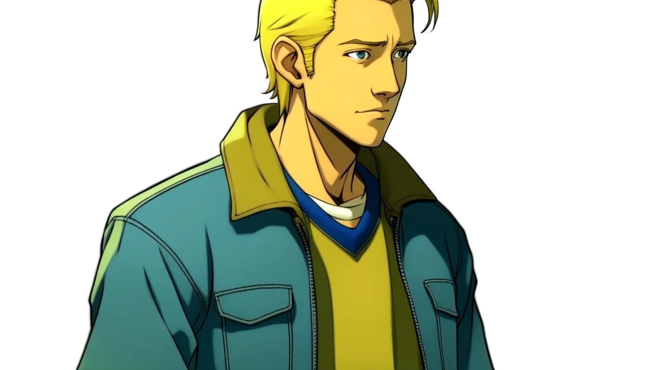 George is estimated to be 28 years of age (as of Broken Sword 4). His trademark appearance consists of blond hair, cut short in the back but left long in the front, as well as jeans with incredibly deep pockets and a blue-green jacket over a white t-shirt.