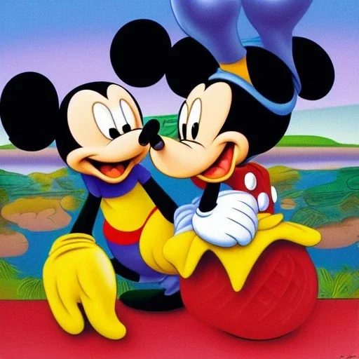 Mickey Mouse and Donald Duck by Jim Woodring