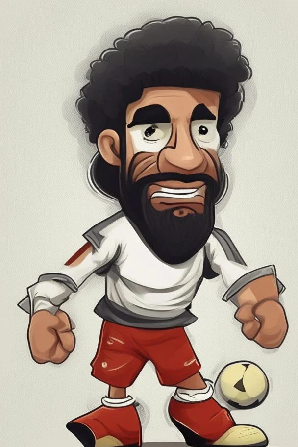 mo salahsoccer player cartoon 2d