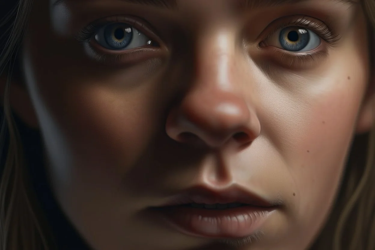 A realistic close up female portrait