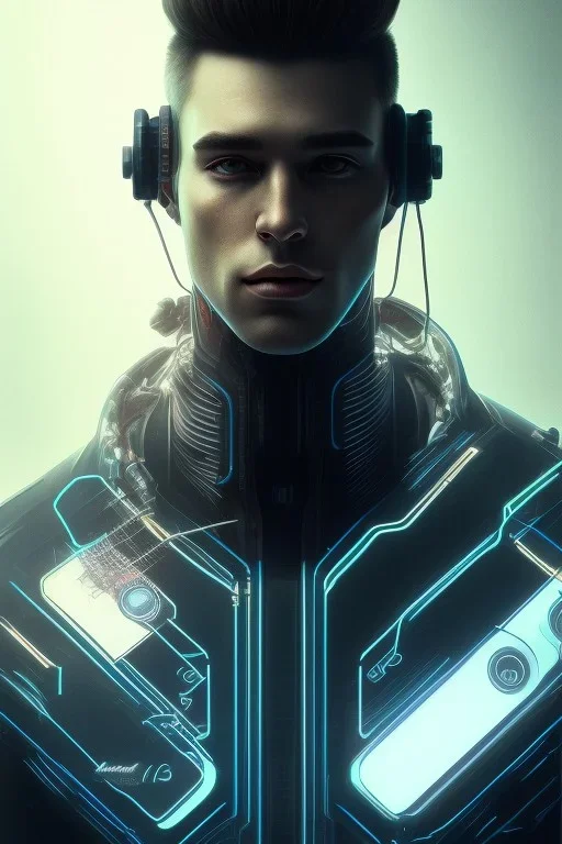 cyberpunk, head, men, portrai, tron