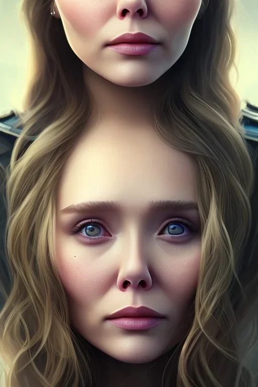 Elizabeth Olsen smiling sorrow , 8k resolution, realistic, intricate, 8k resolution, high-quality, fine-detail, digital art, detailed matte, volumetric lighting, dynamic lighting, photorealistic