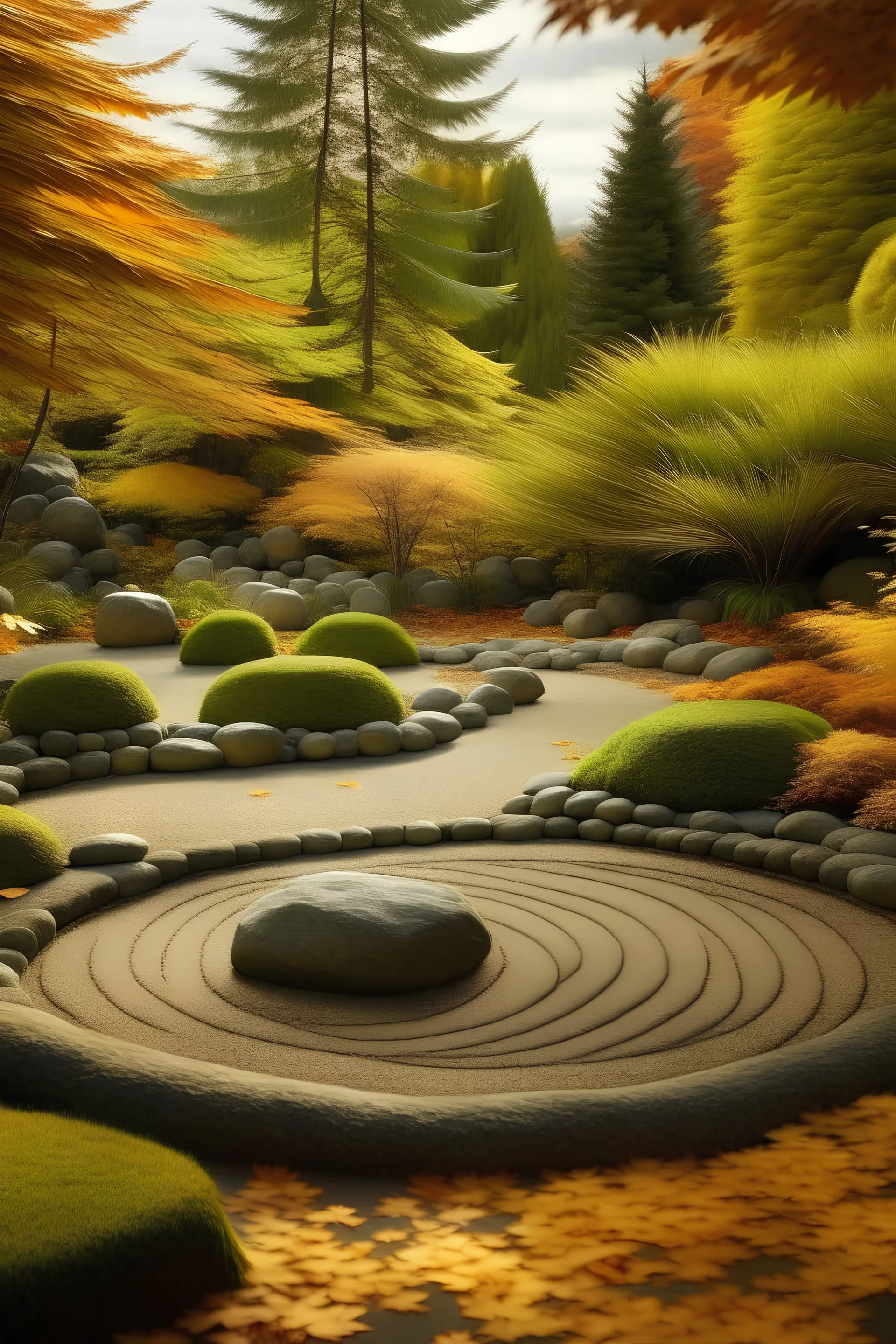 A Zen Garden in Autumn