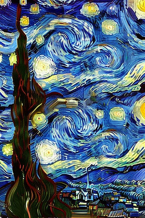 noite estrelada de vangogh em vermelho