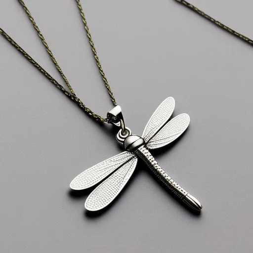 necklace with a simple, elegant design featuring a single, shimmering polyester in dragonfly pendant