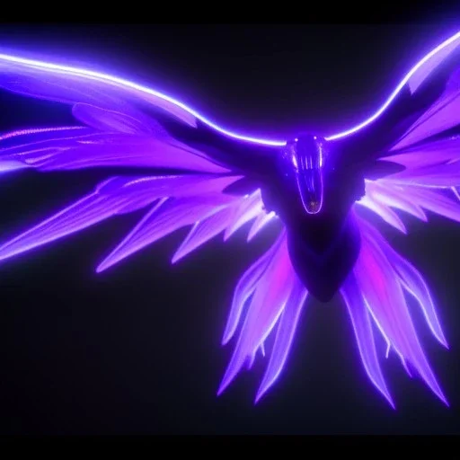 ultraviolet creature, wings, bioluminescent forest, 8k resolution, unreal engine 5, ultra detailed, realistic