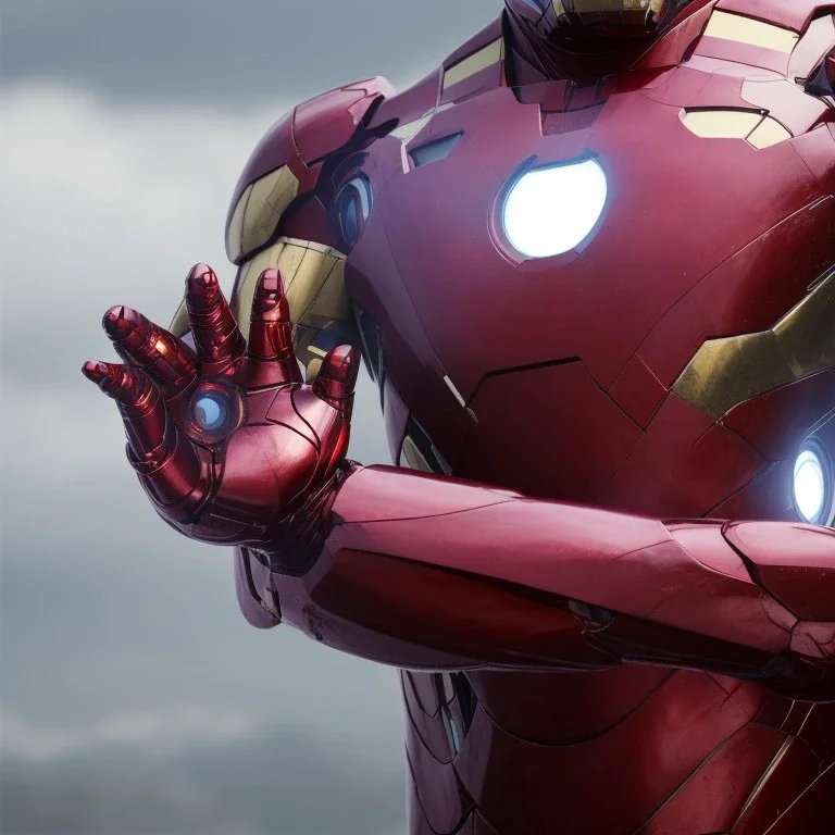 iron man using gauntlet