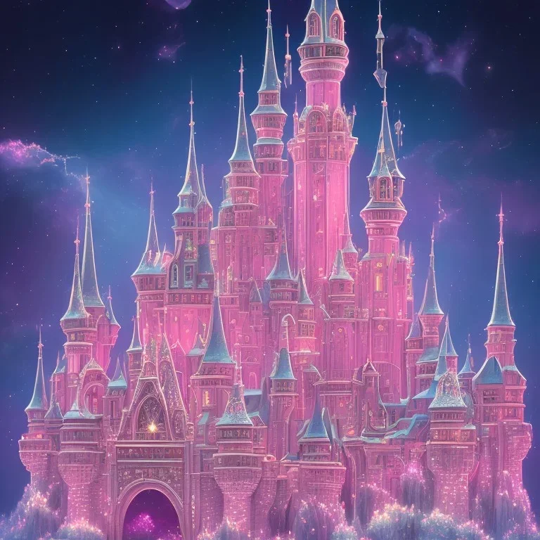 luminous castle pink Magic dream world