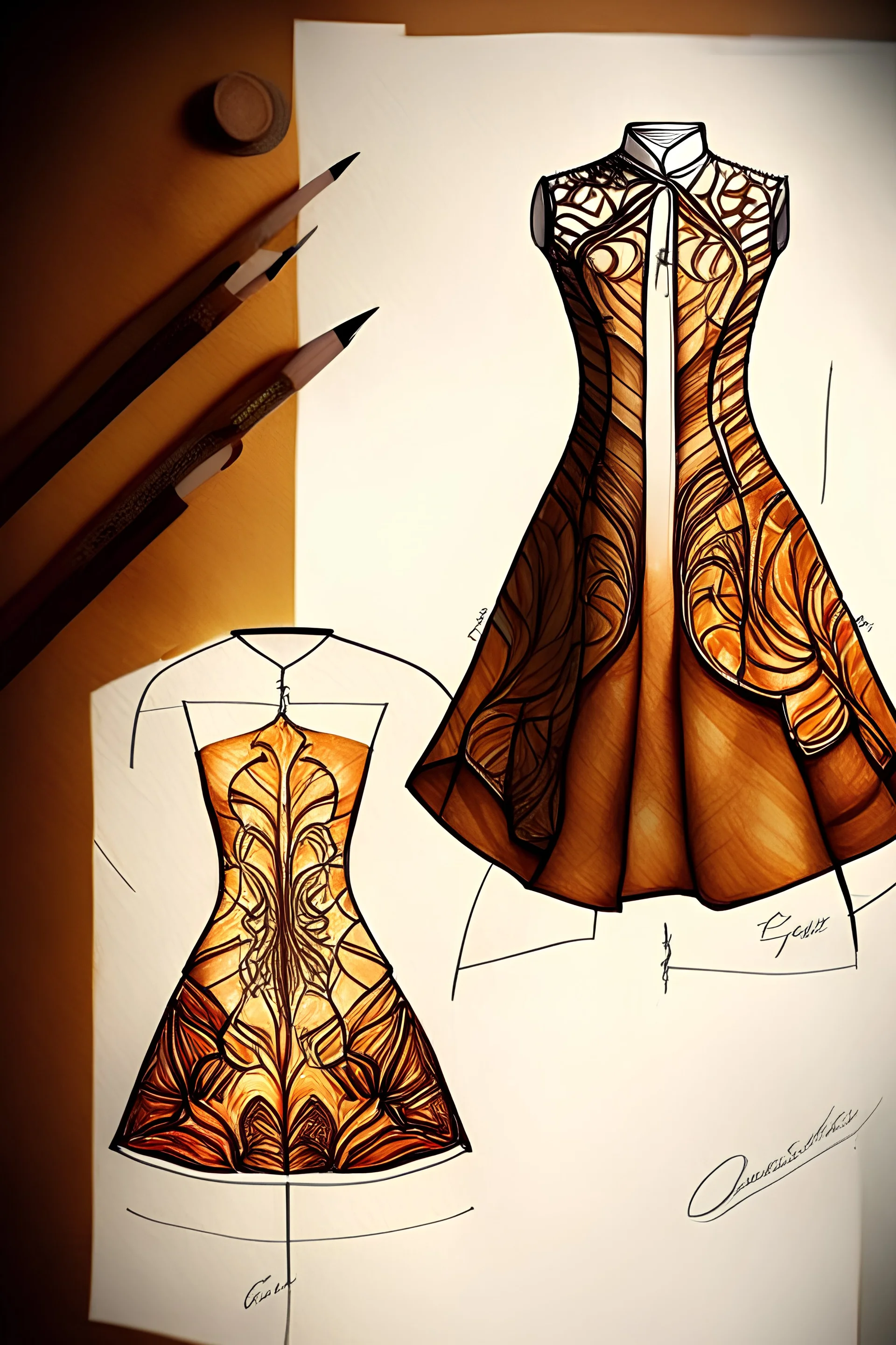 Gambarlah desain baju kombinasi batik dan lurik