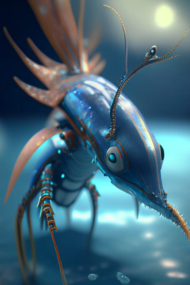 Cockatrice ant dolphin fused,8k,unreal engine, very detailed, cinema 4D, perfect angle