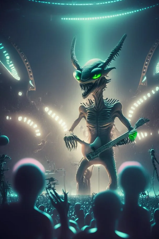 Alien concert , HD, octane render, 8k resolution