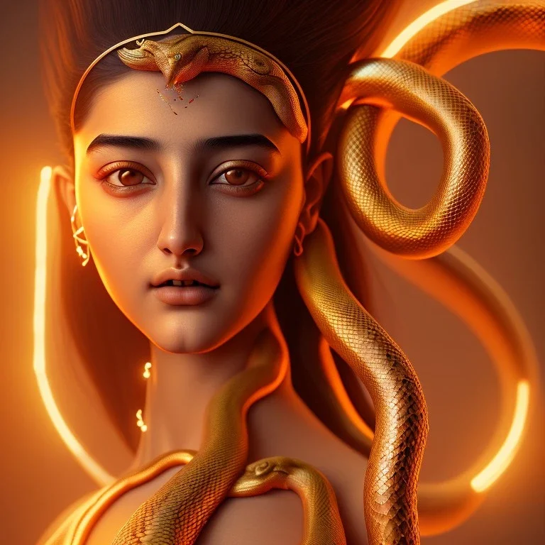 ananya pandey , hot snake goddess, by Mahmoud Sai, Cartographic, Golden Hour, Closeup-View, 16k, Lumen Global Illumination, Diffraction Grading ,beautiful ,circuitry,