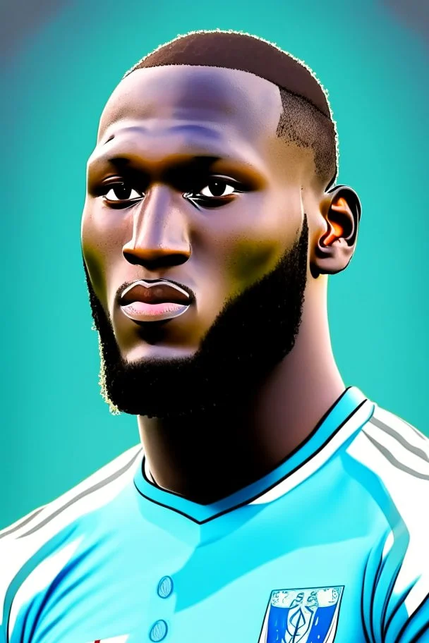 Romelu Lukaku Belgian soccer player 2d cartoon