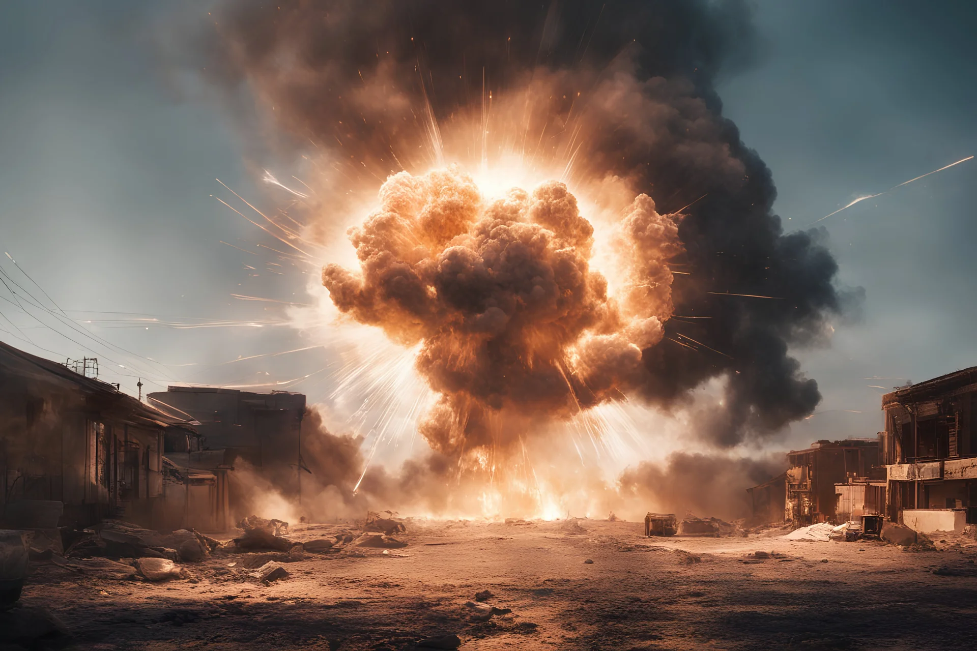 Atomic explosion, made of negative, ULTRA REALISTIC, details, intricate detail, professional lighting, film lighting, 35mm, anamorphic, lightroom, cinematography, bokeh, lens flare, film grain, hdr10, 8k, Roger Deakins, incredibly detailed, reflect, sharpen