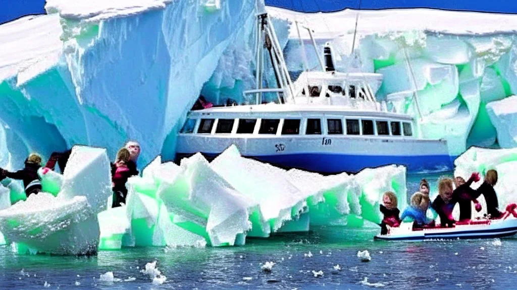 kids having yacht party crashes into iceberg