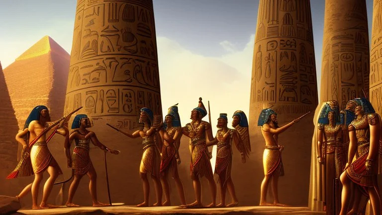 Phoenician soldiers received by the Pharaoh of Egypt for dinner