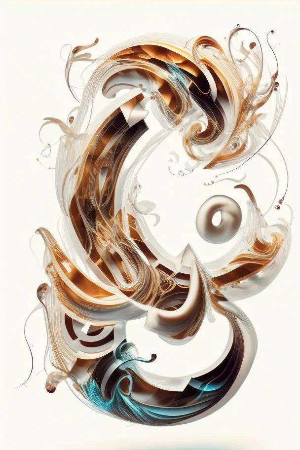 Foreign letters on a transparent background in a swirl, in a dance