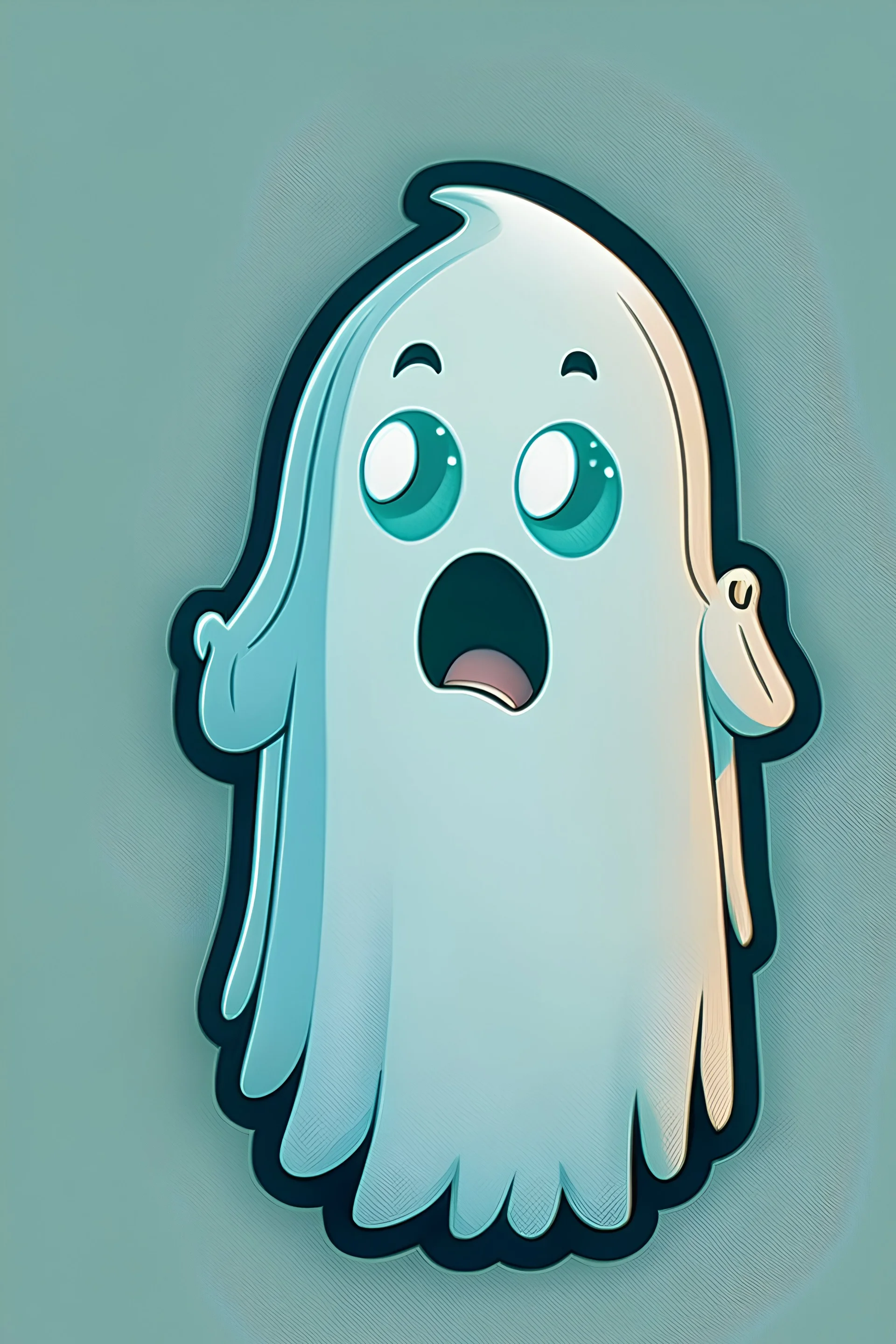 Un fantasma diciendo boo, sticker, caric...