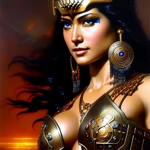 portrait 'beautiful fit Sexy busty Dejah Thoris',ancient metal armor and Helmet ,painting by gaston bussiere, greg rutkowski, yoji shinkawa, yoshitaka amano, tsutomu nihei, donato giancola, tim hildebrandt, oil on canvas, cinematic composition, extreme detail,fit full head inside picture,32k