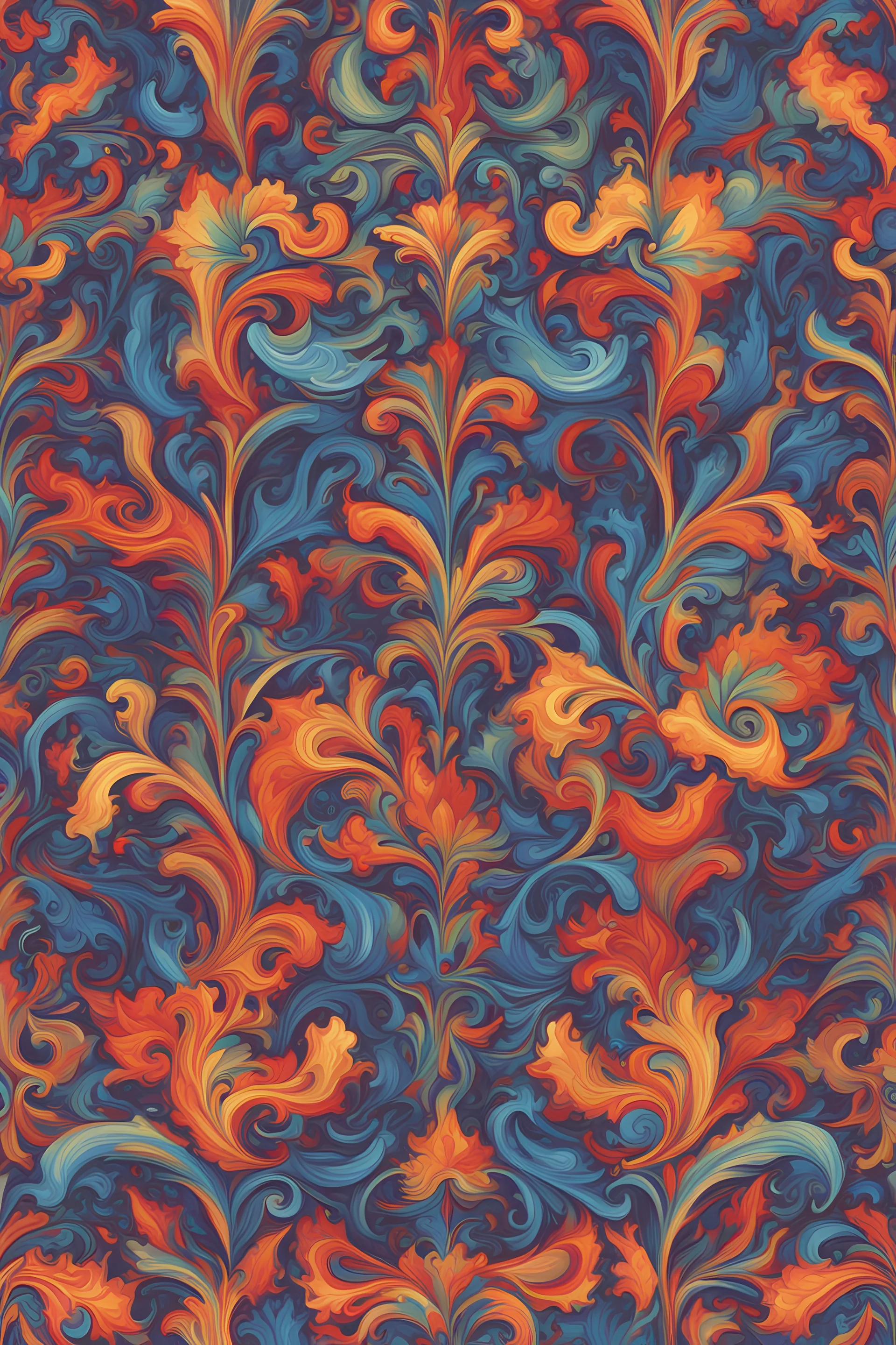 textile largest abstract seamless pattern Vincent van gosh style