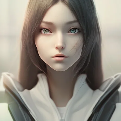 Anime, female student studying under window ,perfect face, cool face, ultra detail, unreal engine 5, cinema4d, sun light, studio lighting --ar 1:1 --v 4