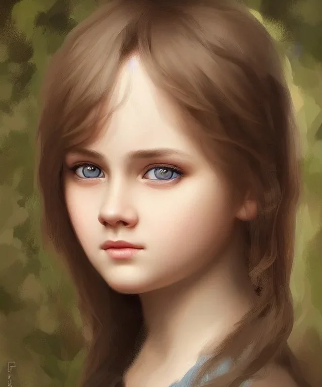 intricate, elegant, sharp focus, illustration, detailed eyes, digital painting, concept art, matte, masterpiece, face portrait of a young and cute ukrainian girl, au naturel, adorable, round face, slightly smiling, art by andrey shishkin