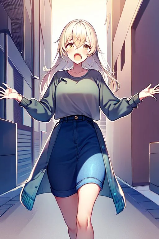 casual girl surprised