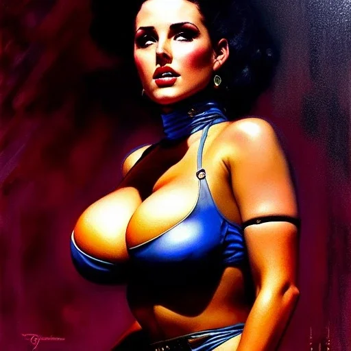 Drawing of beautiful face,'beautiful booty,Busty Fallout4 woman Vault dweler',intense stare, ancient skintight armor, balanciaga fashion clothe painting by gaston bussiere, greg rutkowski, yoji shinkawa, yoshitaka amano, tsutomu nihei, donato giancola, tim hildebrandt, Oil on canvas, cinematic composition, extreme detail,fit full head inside picture,16k