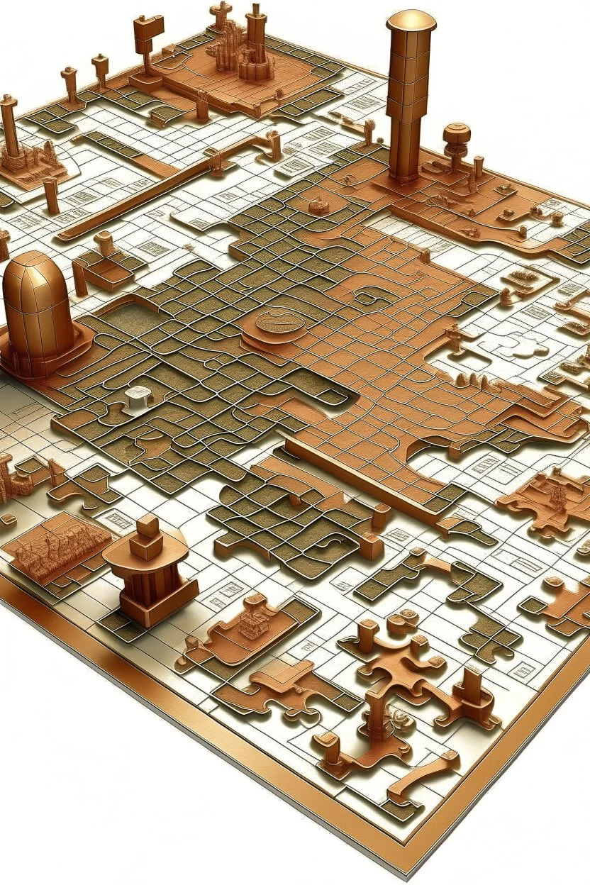 design a puzzle of a copper industry center with 30 parts with