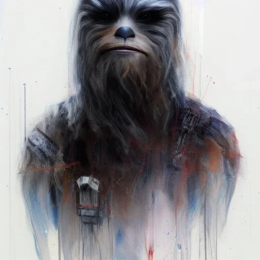 photorealistic and intricate portrait of chewbacca in star wars by Agnes Cecile, dark gothic colors, hyperdetailed, 32K, oil on canvas,