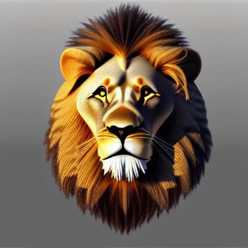 Lion, hyper realism,3d character, maximum detailed.