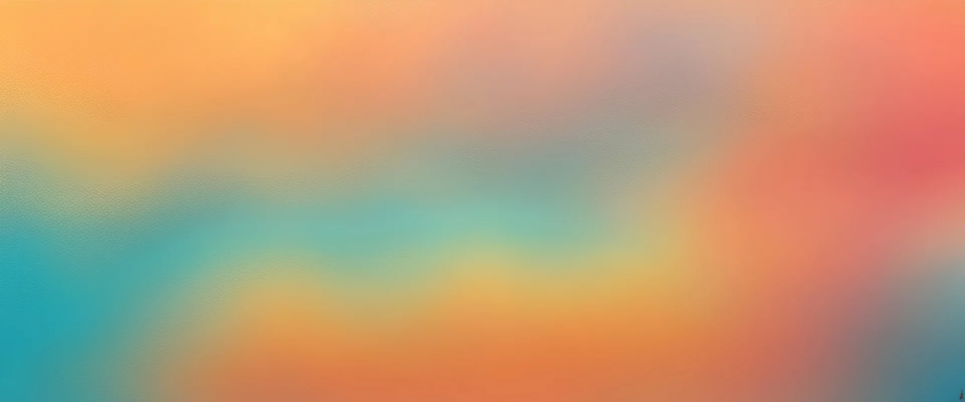 Yellow orange gold coral peach pink brown teal blue abstract background for design. Color gradient, ombre. Matte, shimmer. Grain, rough, noise. Colorful. Template.