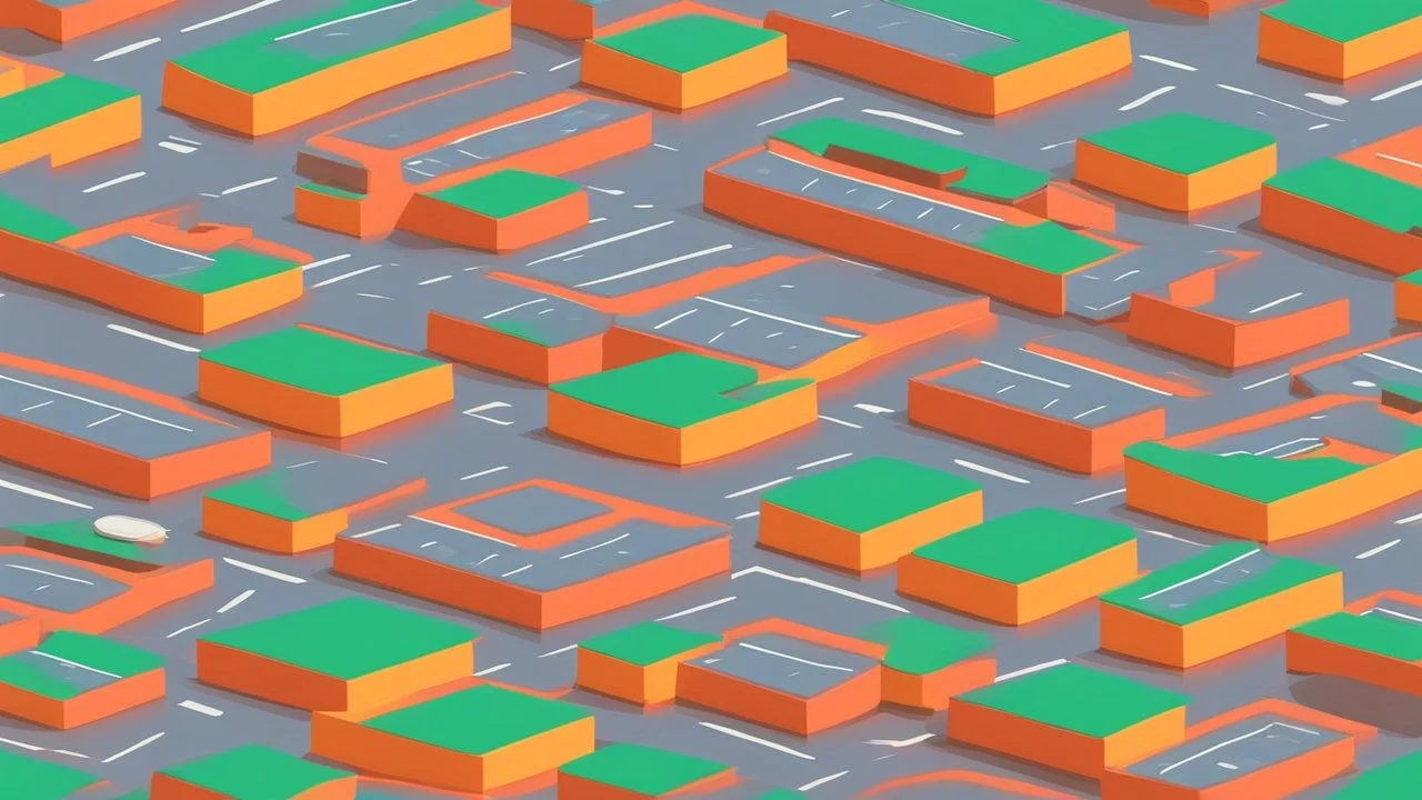 illustration of road city per block. vector 3d style. HD.