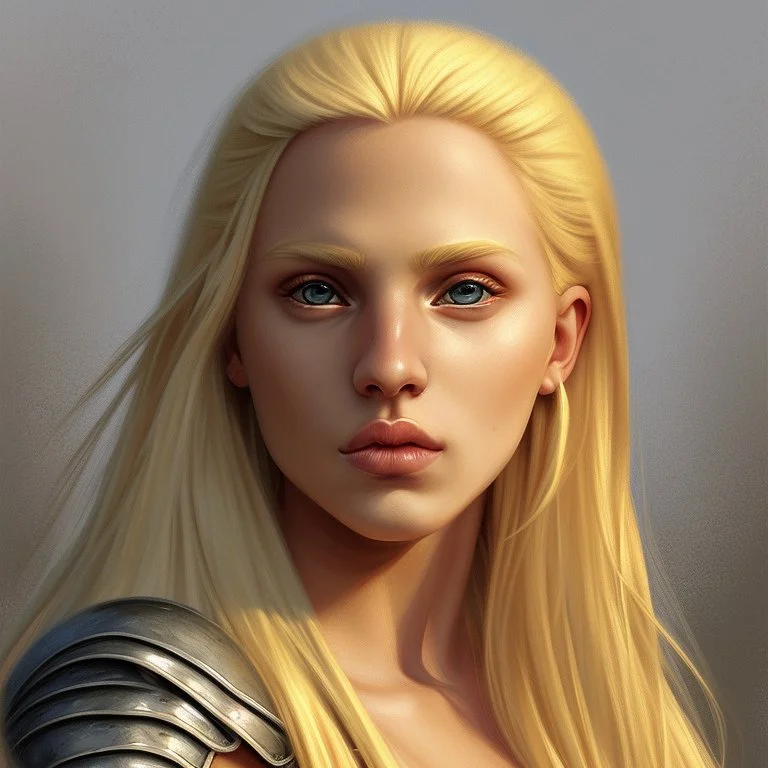 Portrait of a beautiful blonde warrior