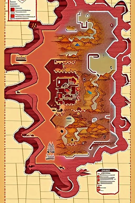 dnd map of red desert village wastelands